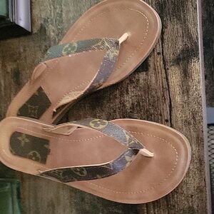 Upcycled LV sandles